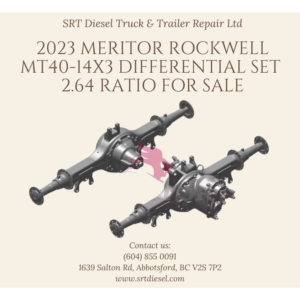 2023 MERITOR ROCKWELL MT40-14X3 DIFFERENTIAL SET 2.64 RATIO FOR SALE - SRT DIESEL ABBOTSFORD Both Front & Rear Differential Set Make Meritor / Rockwell Model Year 2023 Model MT40-14X3, MT-40-14X-3 CFR Ratio 2.64 Vehicle Make INTERNATIONAL Vehicle Model LT625 VIN 3HSDZAPR2PN218161 Mileage N/A