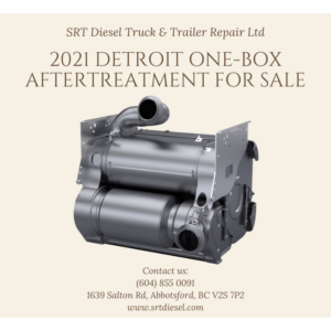 2021 DETROIT ONE-BOX AFTERTREATMENT FOR SALE - SRT DIESEL ABBOTSFORD DOC SCR Module Assembly: DDE A6804901356 DPF Diesel Particulate Filter Kit: DDE A0014907692, ABP N49 ADJ0813 Inlet Nox Sensor: DDE A0101531928, ABP G01 A0101531928 Outlet Nox Sensor: DDE A0101538128, ABP G01 A0101538128 DOC Inlet Pressure Sensor: DDE A4721530928 DOC SCR Outlet Temperature Sensor: DDE A6805402717, DDE A6805402117 DOC SCR Inlet Temperature Sensor: DDE A6805402417, DDE A6805401917 Soot Particulate Sensor: DDE A0111533228, DDE A0111531328 DPF Temperature Sensor: DDE A6805402617, DDE A6805401317